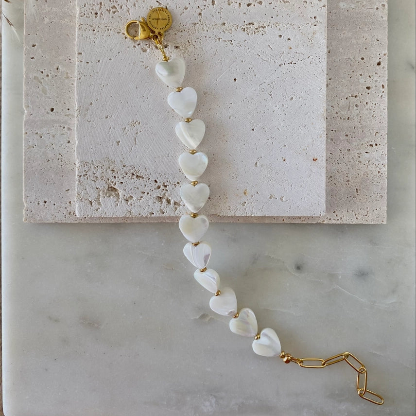 Davina Heart Shaped Shell Pearl Bracelet