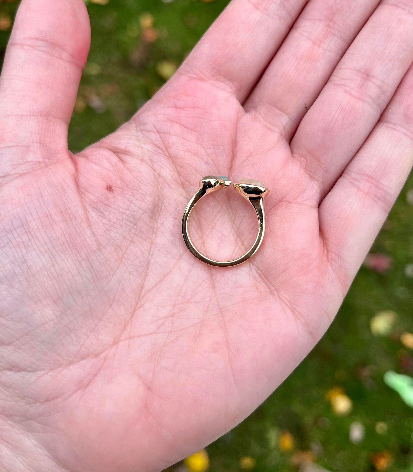 Thalia Labradorite Aventurine and Jade Gemstone Ring