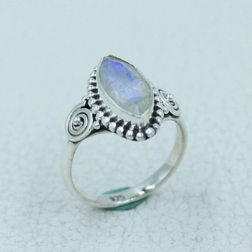 Astra Rainbow Moonstone Sterling Silver Ring