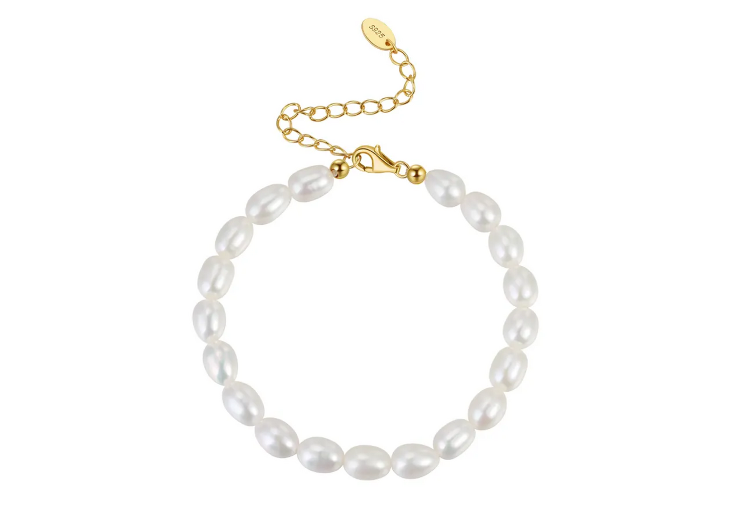 Amelia 925 Sterling Silver Freshwater Pearl Bracelet