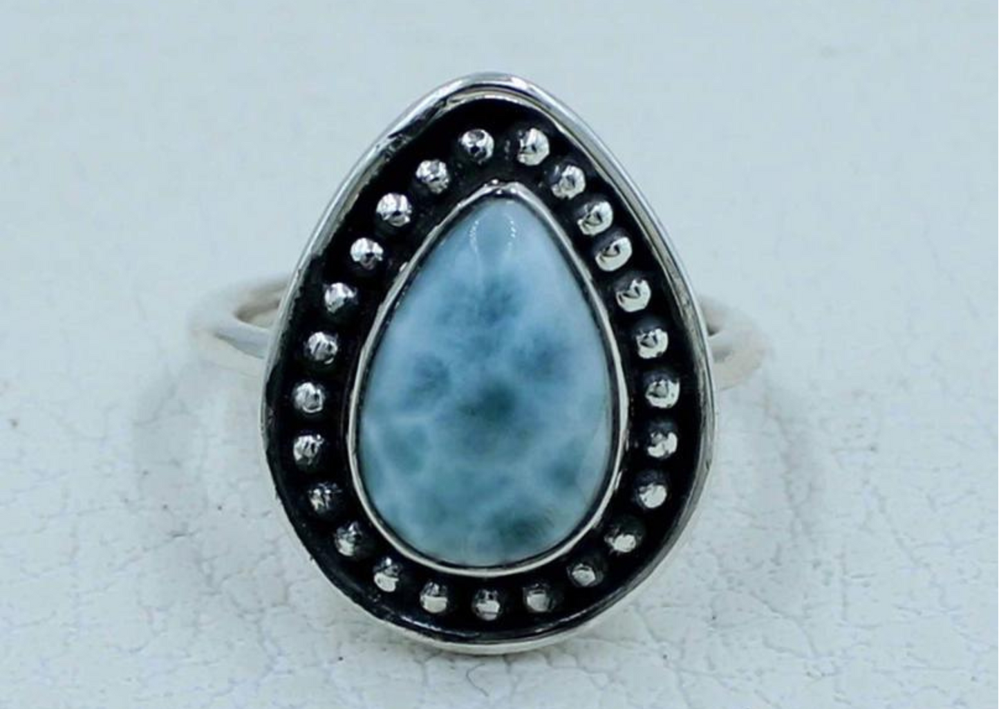 Ellie Larimar Sterling Silver Ring Size 7